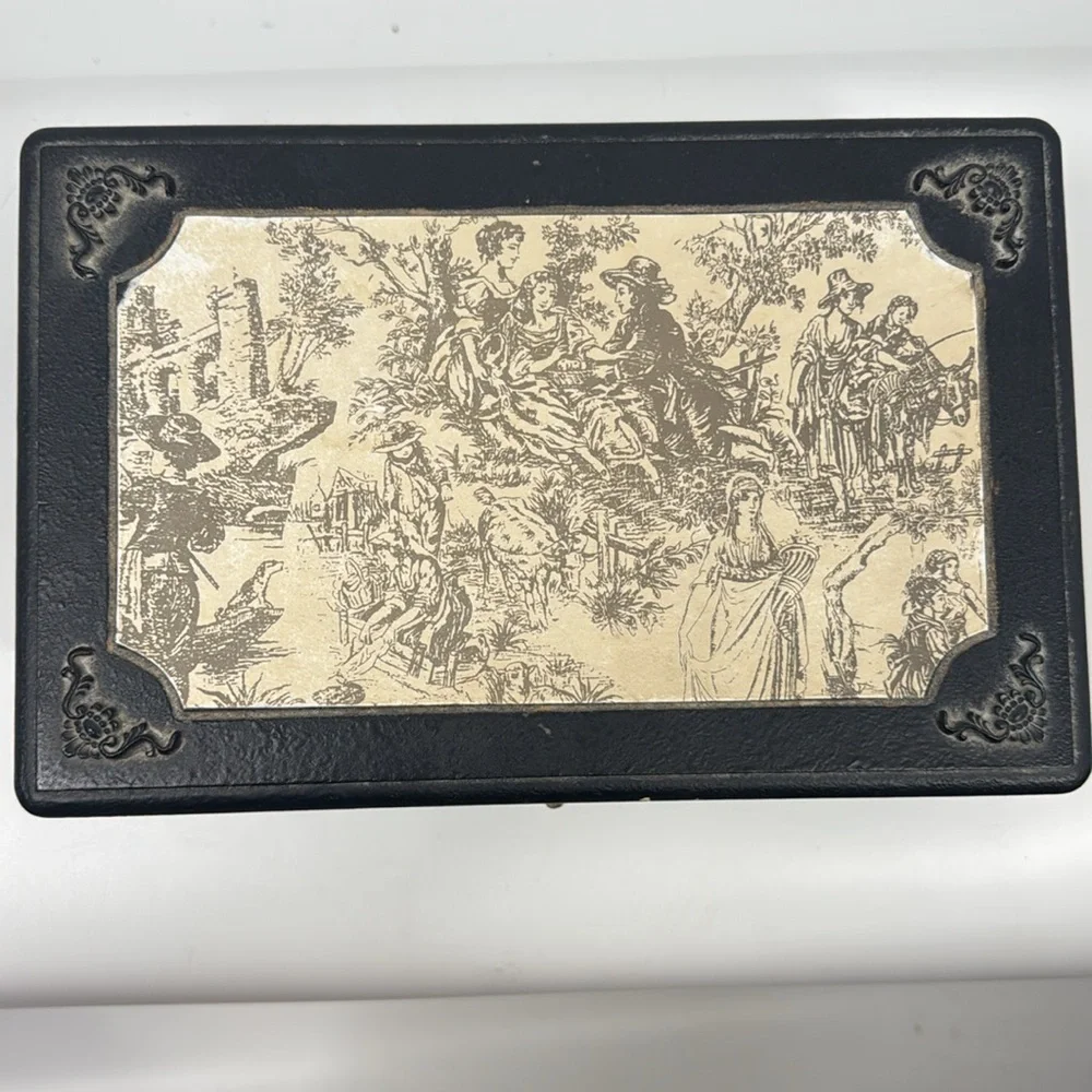 Vintage Decoline New York Black and Cream Decorative Box